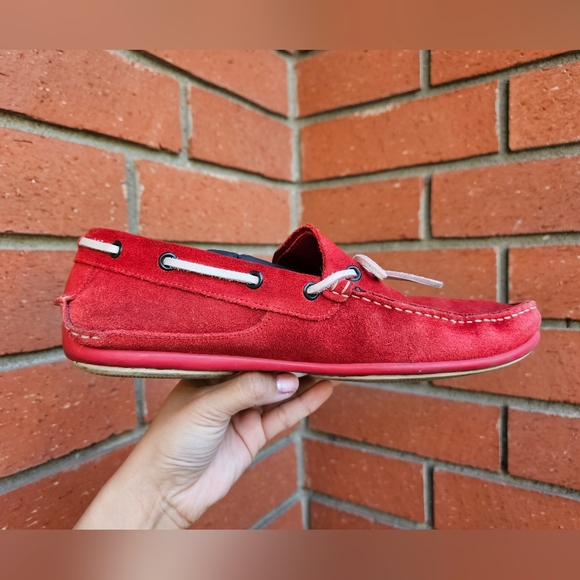 Salvatore Ferragamo Men's Loafers Suede  Manila Bow Red - Picture 5 of 10